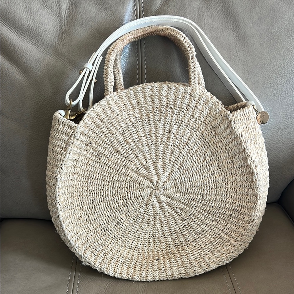 Woven cream bag